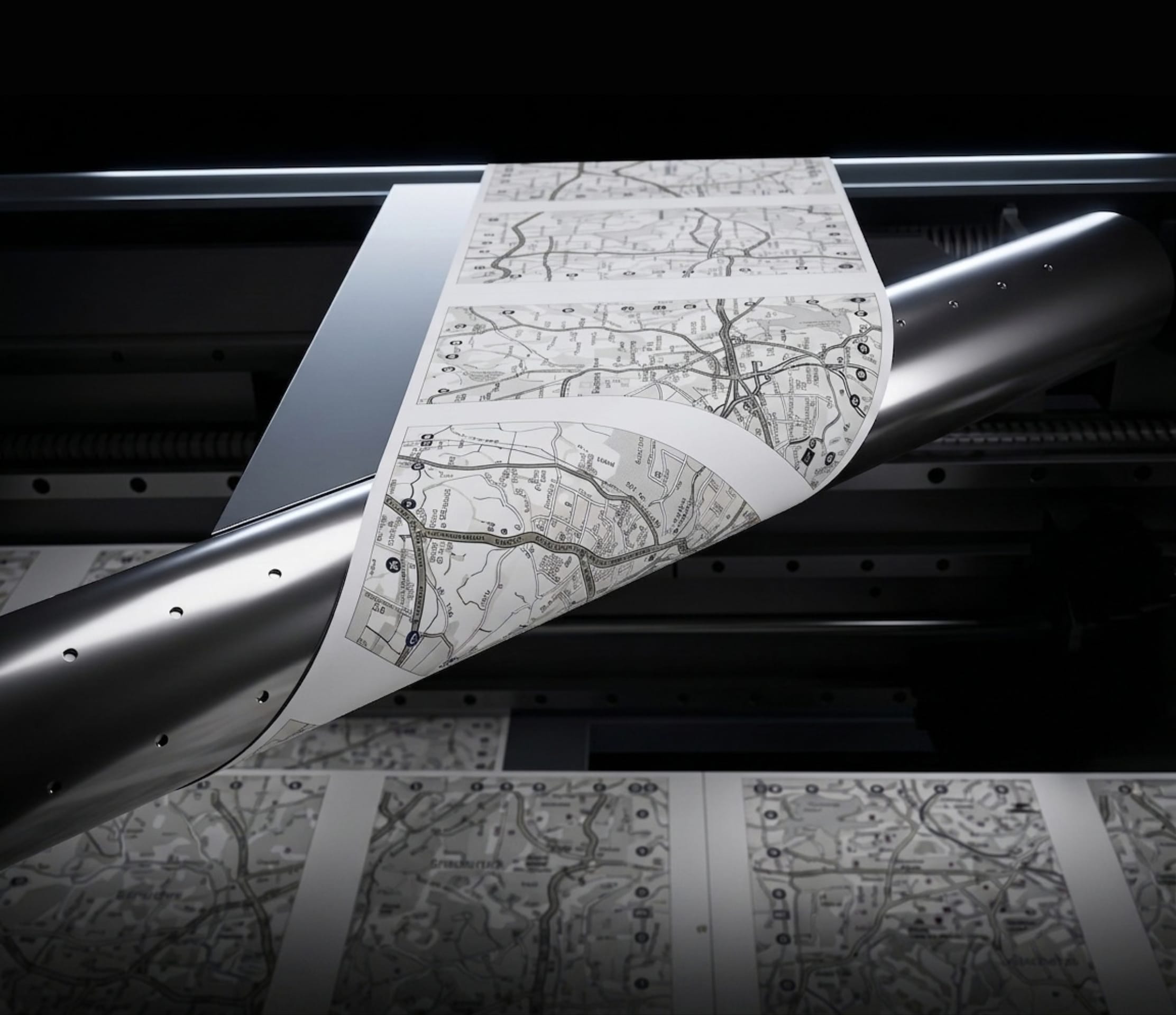 Printed pages running on the web of a Timson press